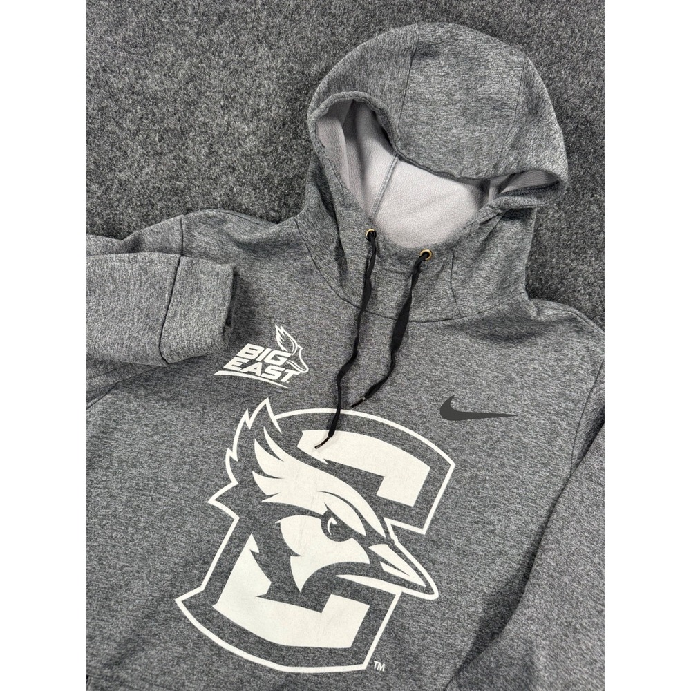 Nike Creighton Bluejays Hoodie Mens L Gray Therma-FIT Big East NCAA Basketball